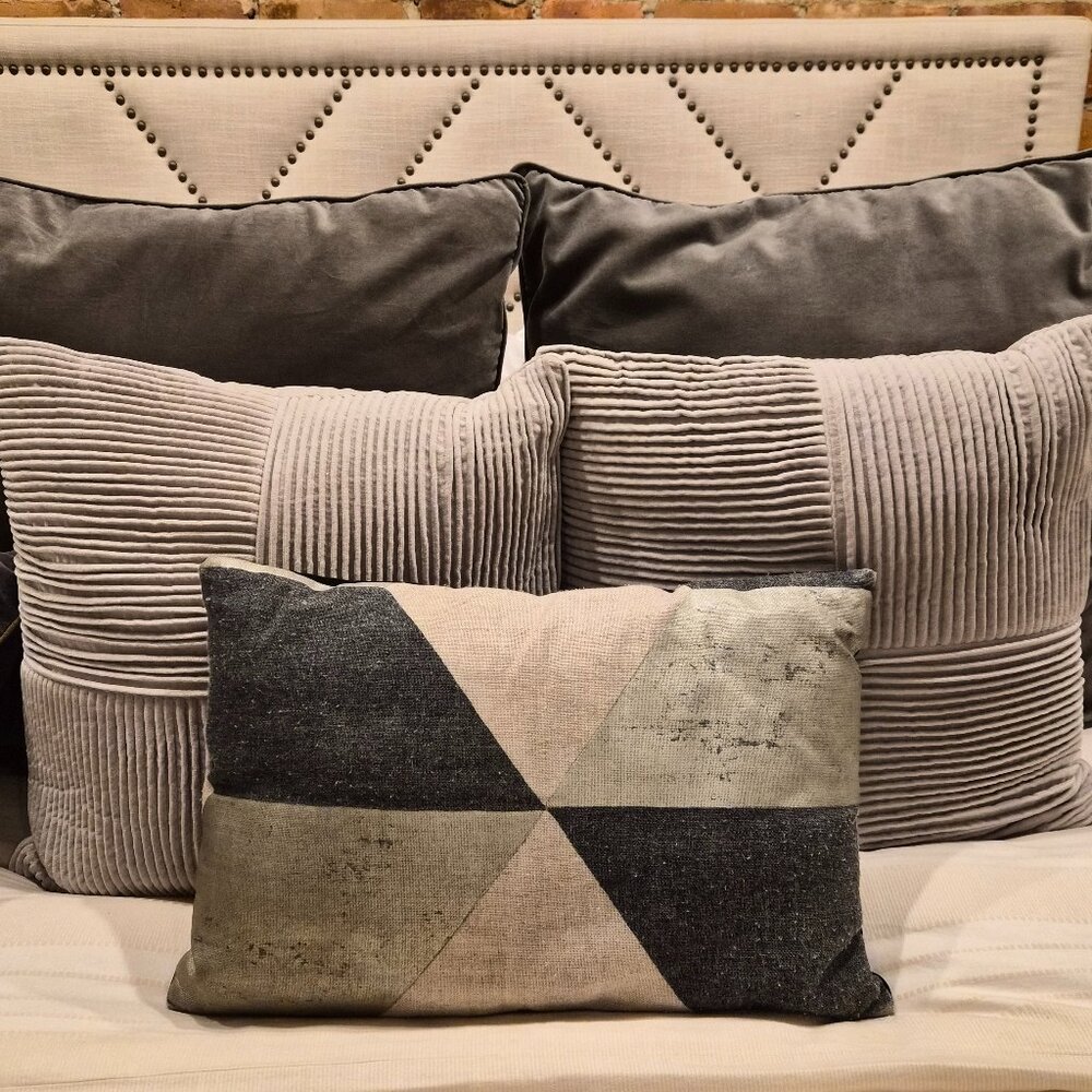 13x19 Lumbar Throw Pillow - Arianna Belle Kubus Argent Silver - Insert Included